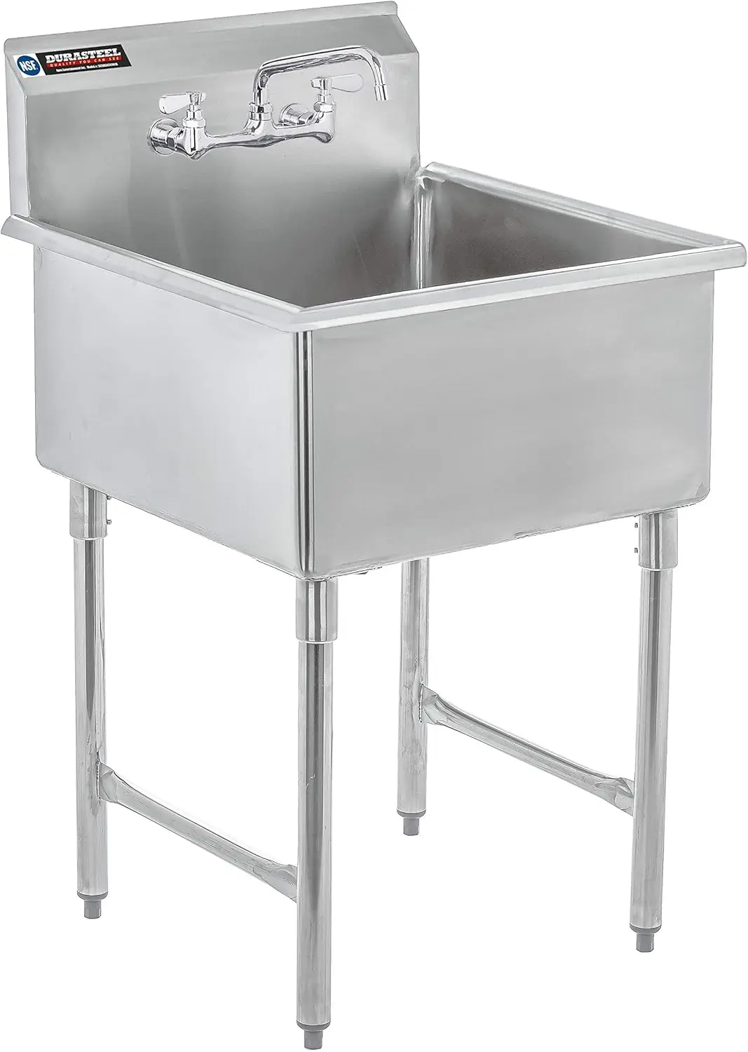 

24" x 24" Inner Single Bowl - Commercial Prep Sink with No Lead Faucet - CEC & NSF Cert