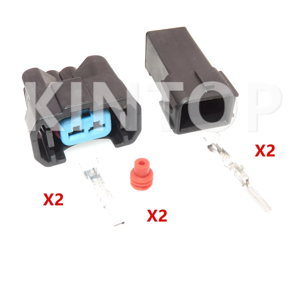 1 Set 2 Pins Car Male Plug Female Socket With Wires 6189-0553 1996-2002 AC Assembly Fuel Spray Nozzle Wiring Terminal Connector - Detail 1