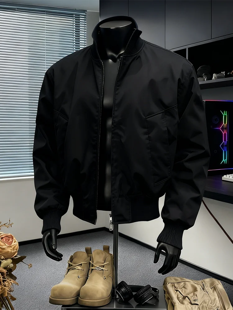 

Американская утепленная хлопковая куртка-бомбер для мужчин, зимнее короткое пальто с воротником-стойкой, на молнии, теплая, молодежная модель