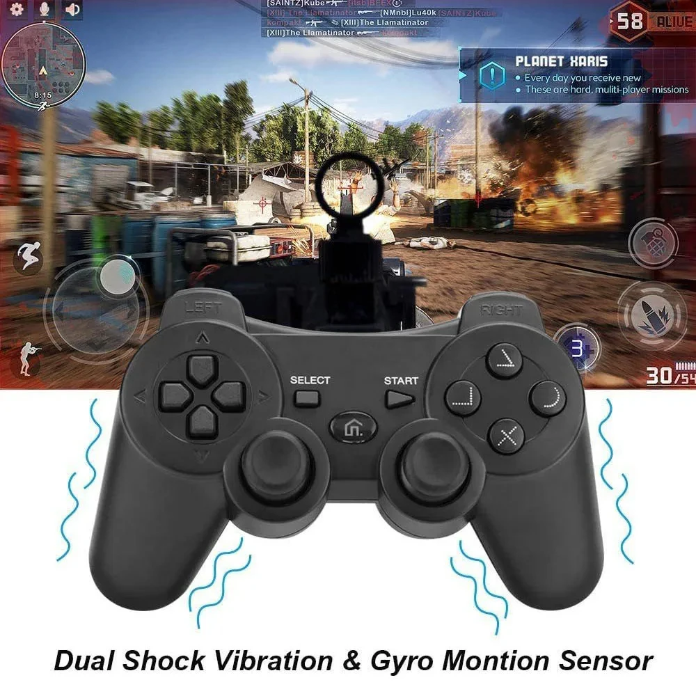 ตัวควบคุมที่รองรับบลูทูธไร้สายสำหรับ PS3จอยสติ๊กระยะไกลสำหรับการควบคุม PS3 P3พีซีด้วยสายเคเบิล