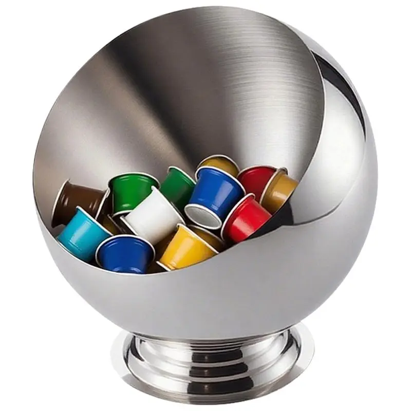 [NEWA76K!】 Countertop Storage Basket In Stainless Steel For Coffee Pods-For K-Cups, Nespresso& Bartesian, Modern Kitchen Design