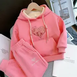 2023 Spring Girls Clothing Sets Kids Casual Sweatshirt+pant 2pcs Suit Autumn Tracksuit Children's Thicken Printing Sportswear