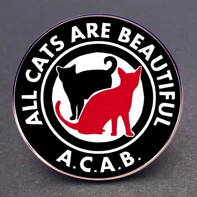 All Cats Are Beautiful Enamel Pins ACAB Lapel Badge Brooch Decoration Jewelry