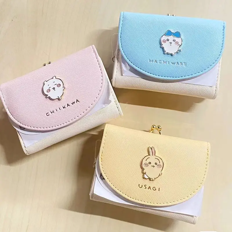 Chiikawa Cute Wallet Short Card Holder USAGI Hachiware Kawaii Japanese Cartoon Compact and Convenient Girl Bag Gift