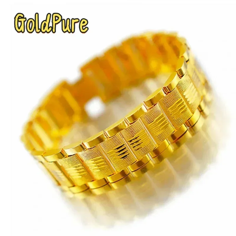 

Goldpure 24K Real Gold 9999 Men's Dragon Row Bracelet, Ideal as a Gift for Dad or Boss, from Reputable Gold Shop