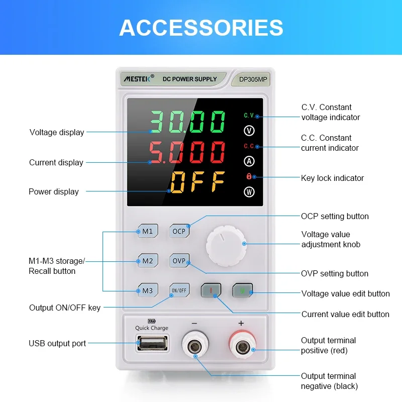 Low Ripple Low Noise HD-Bildschirm mit Smart Cooling Fan voll überlastet Schutz Lock-Modus USB-Schnell ladestrom versorgung