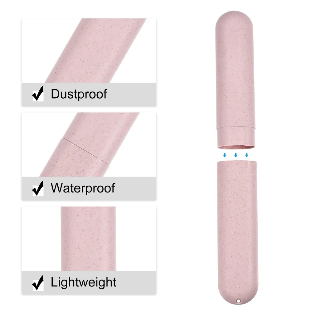 2Pcs Travel Toothbrush Holders Portable Dustproof Case Lightweight PP Design Multi-Scene Use Easy Carry Travel Accessories