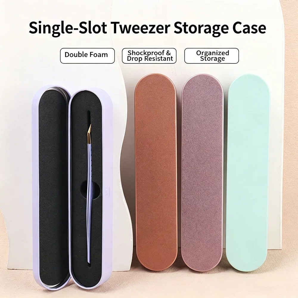 1PC/2PCS Tweezers Storage Box – Single-Slot Tinplate Case with Flip-Top Lid, Multi-Color