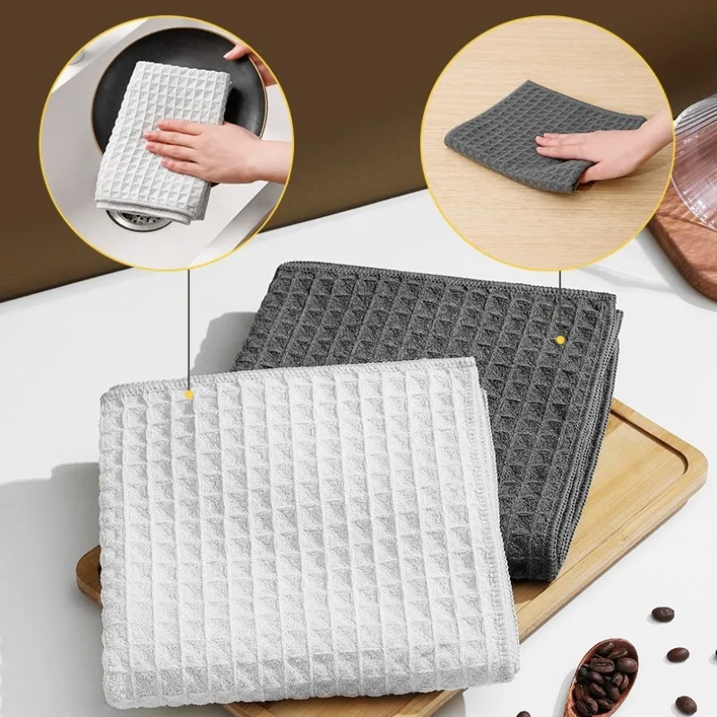 3pcs Multi-purpose Cleaning Cloth for Coffee Machines and Bar Counters, Ultra-fine Microfiber Pineapple Weave Cloth