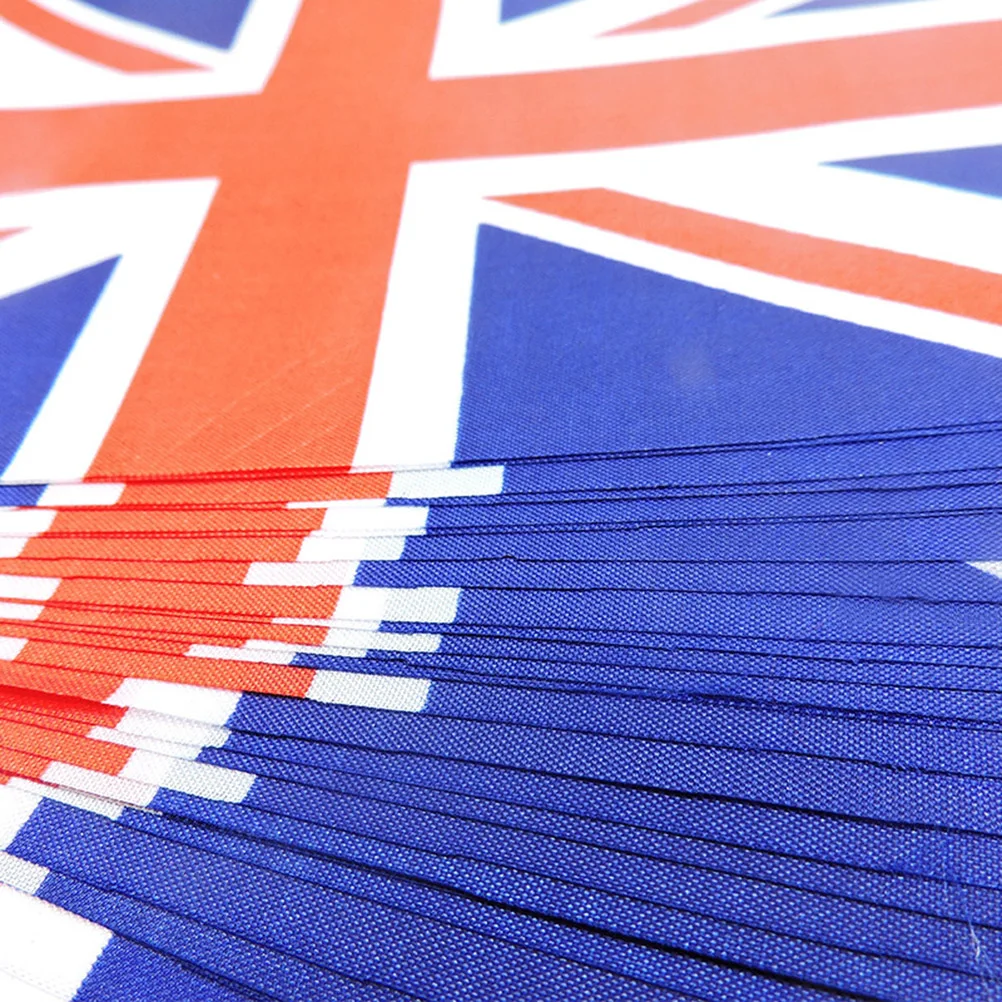 

6pcs Hand Waving Flags Union Jack Uk Mini Flags Portable Lightweight Polyester Royal Event Celebration Britain Gb Great Britain