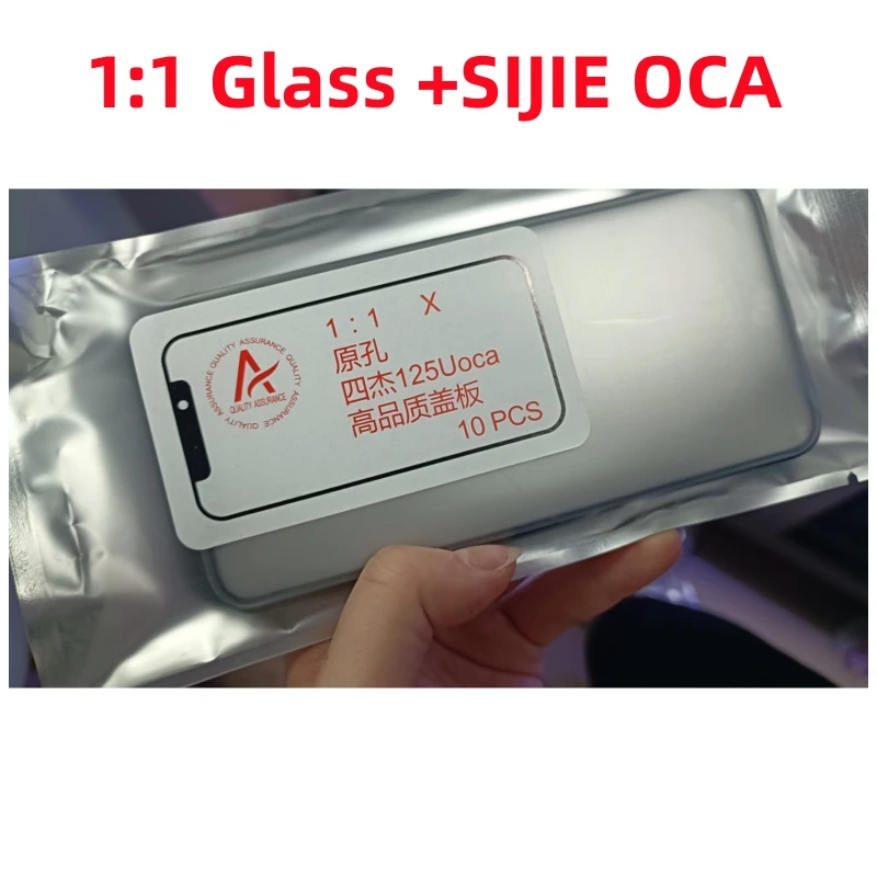 10 шт. высококачественное внешнее стекло с клеем на iPhone 14 PLUS 13 12 11 pro max mini X XS XR MAX Замена сенсорного объектива