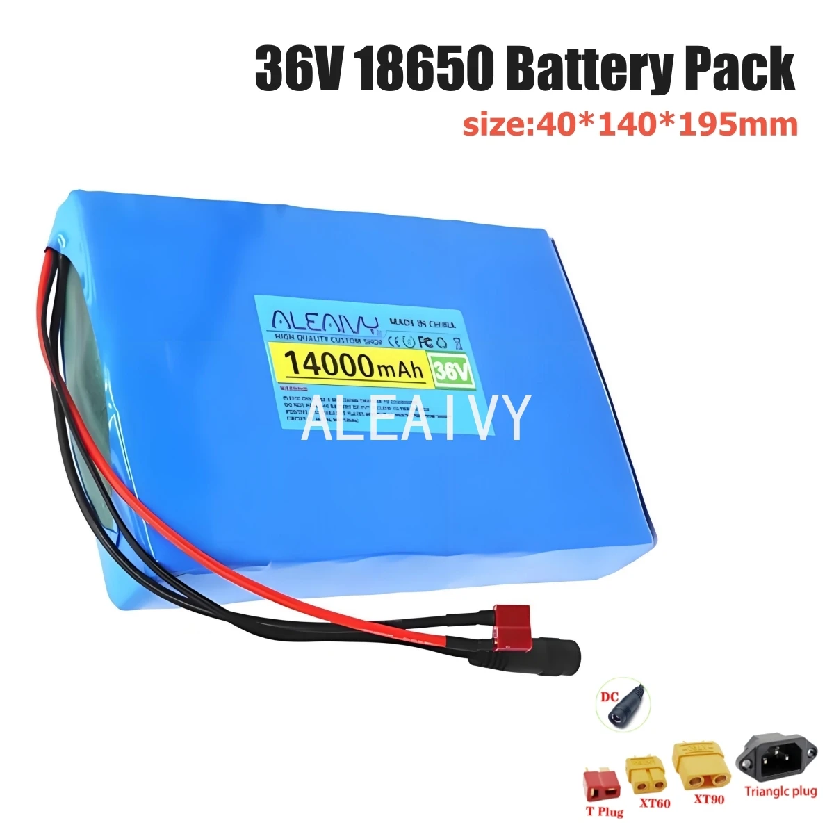 

36V 14Ah 10S4P built-in battery 42V 500W-750W commuting tool battery, with 15A discharge BMS 18650 rechargeable lithium battery