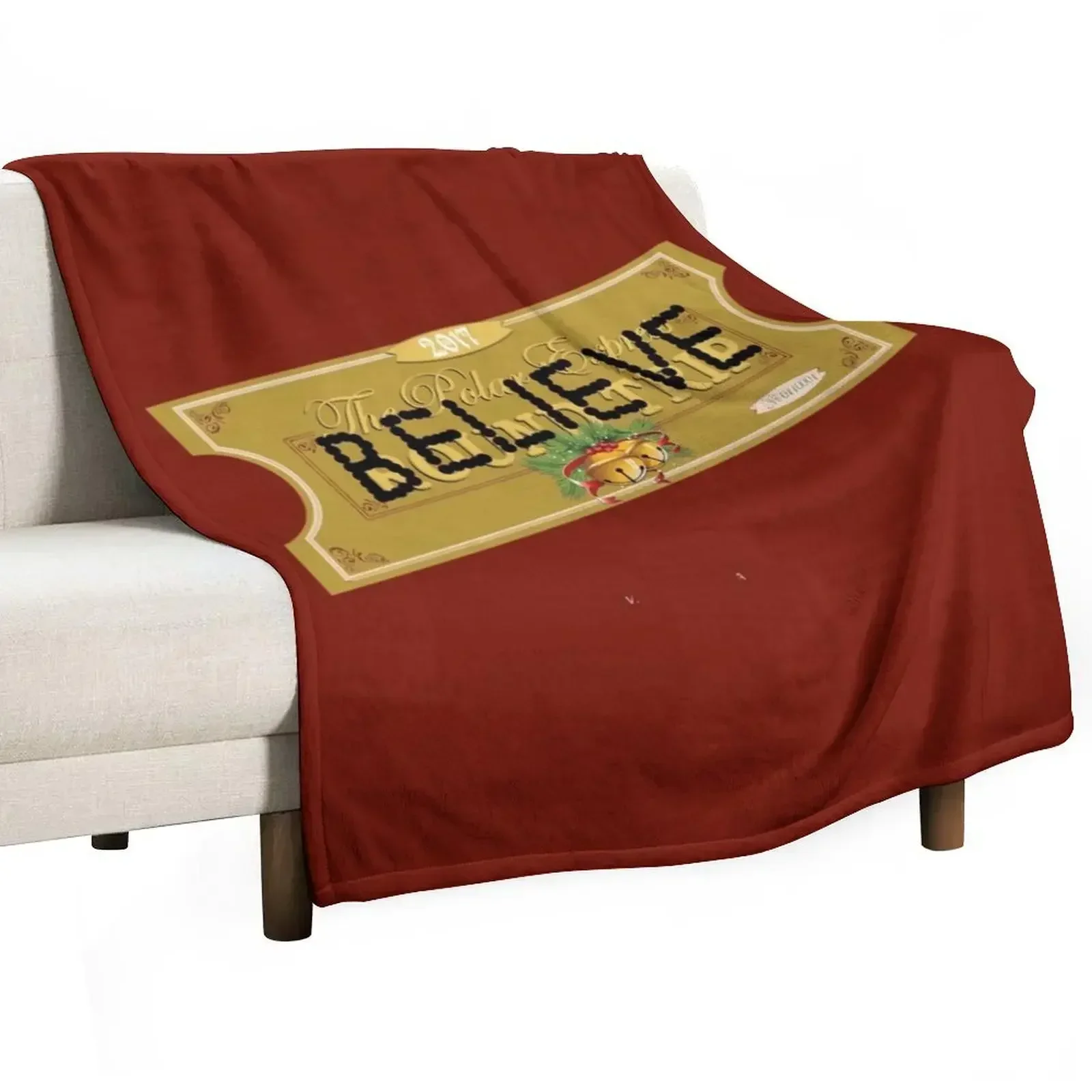 

Believe Polar Express Santa Ticket Throw Blanket Travel Luxury Throw Blankets