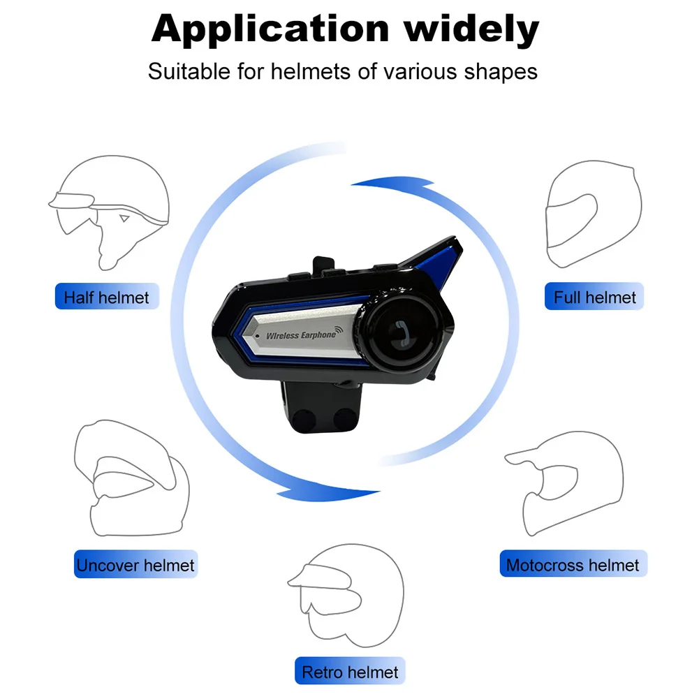 

Motorcycle Helmet Earphone Handsfree Bluetooth-compatible 5.0 Helmet Headphone BT31 Wireless Headset with Mic for Riding Cycling