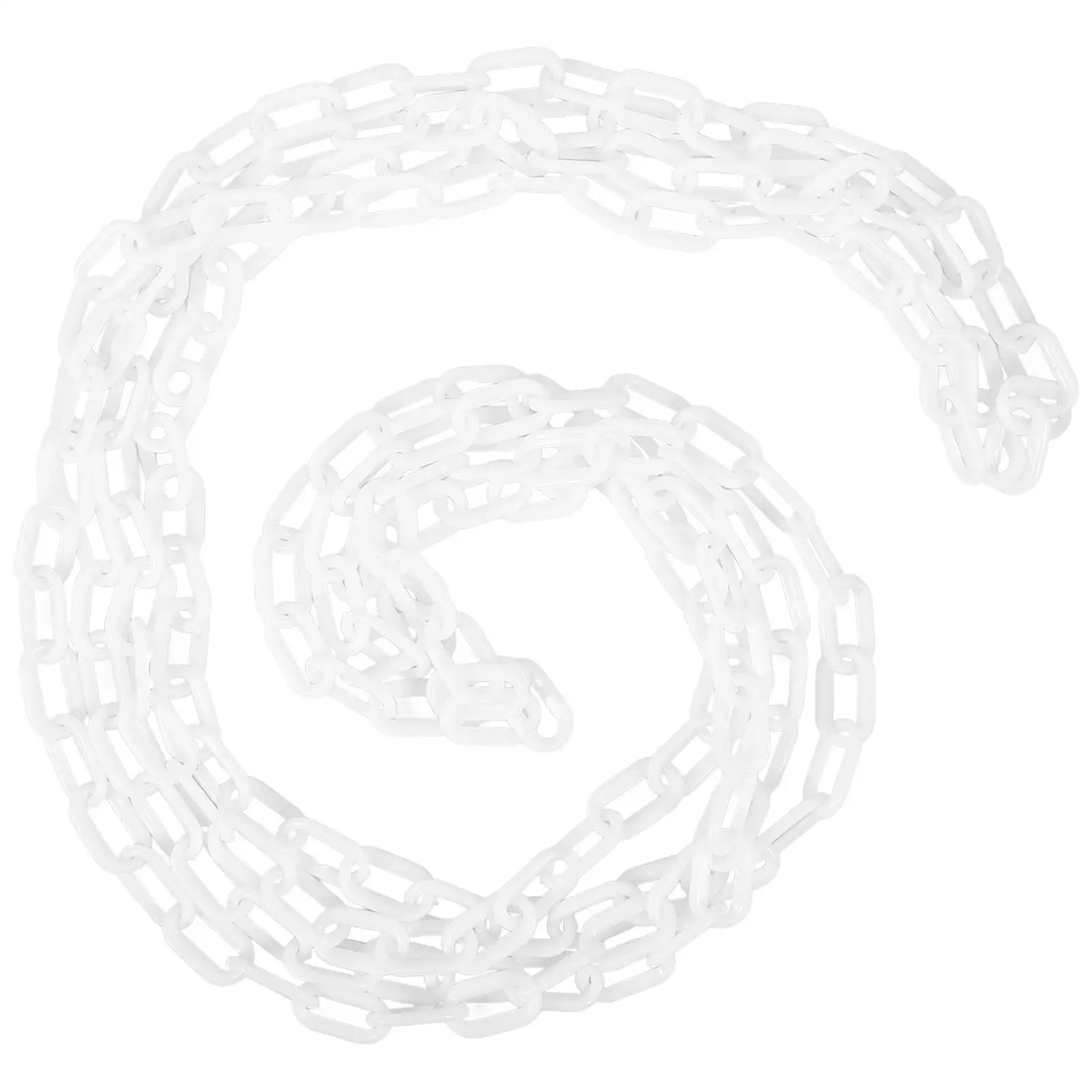 5M White Plastic Protective Chains With 2 Cone Buckles Safety Barrier Traffic Equipment Crowd Control Caution Chain Links