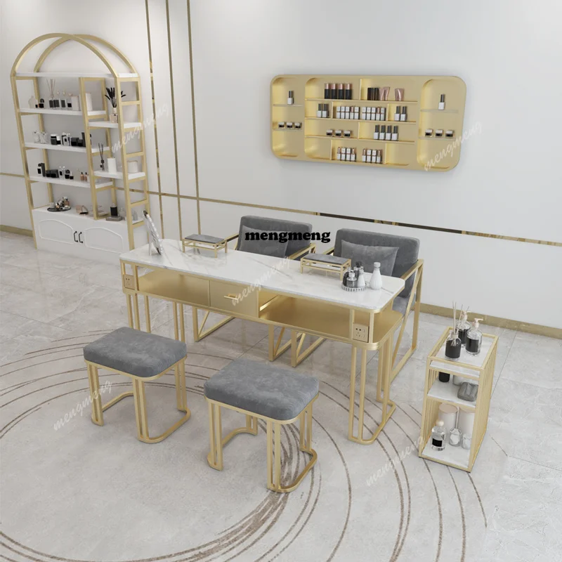 

Set Marble Top Single Double Triple Manicure Table Set Nordic Modern Luxury Manicure Table And Chairs