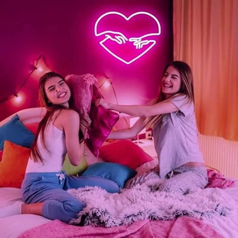 Letrero de neón de corazón de amor para pared, luz de neón LED para fiesta de cumpleaños, Día de San Valentín, decoración de boda, regalos de navidad