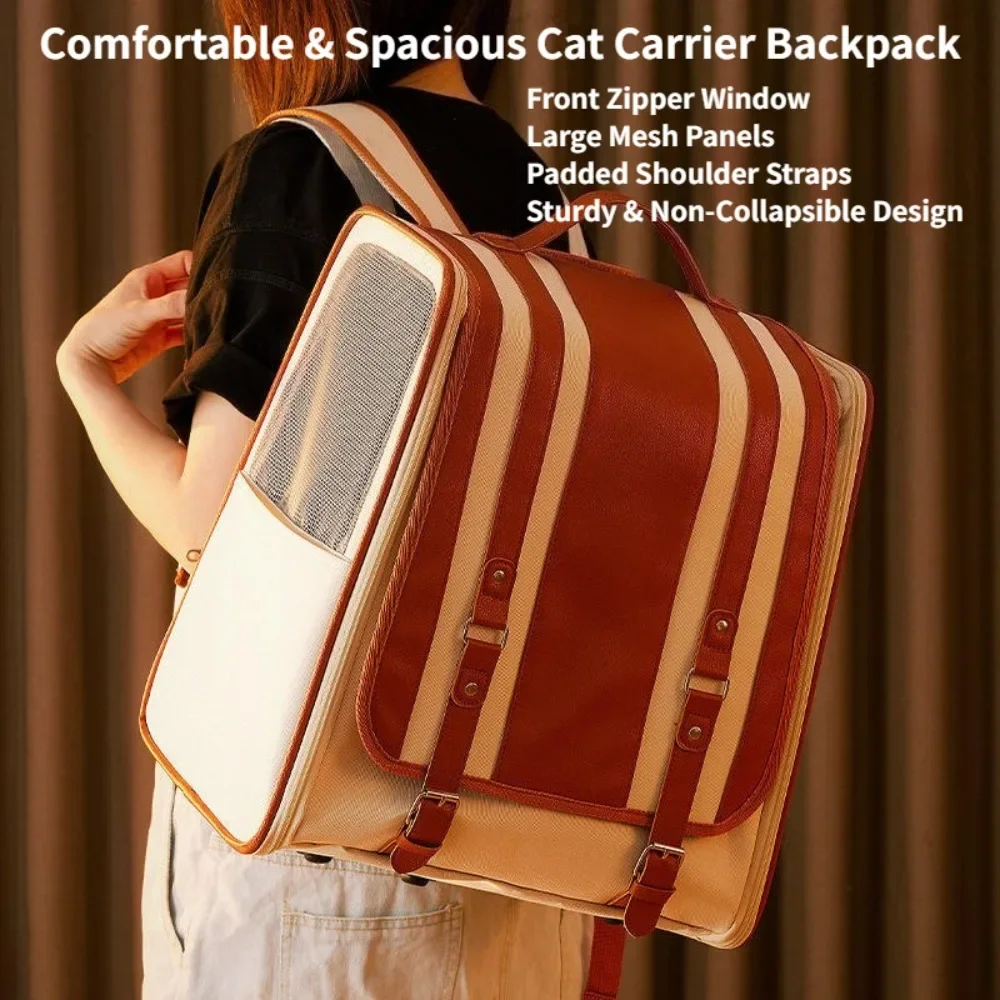 Front Opening Large Capacity Cat Backpack Portable Pet Carrier for Cats and Small Dogs