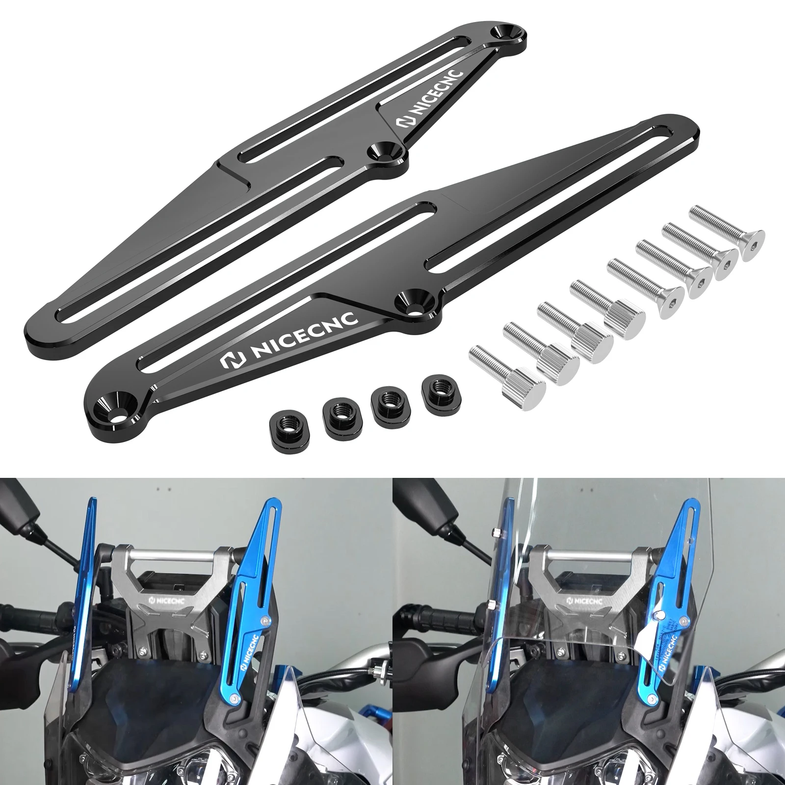 

Motorcycle Adjustable Windshield Brackets for Yamaha Tenere 700 T700 XTZ700 Tenere 700 Rally 2019 2020 2021 2022 2023 2024