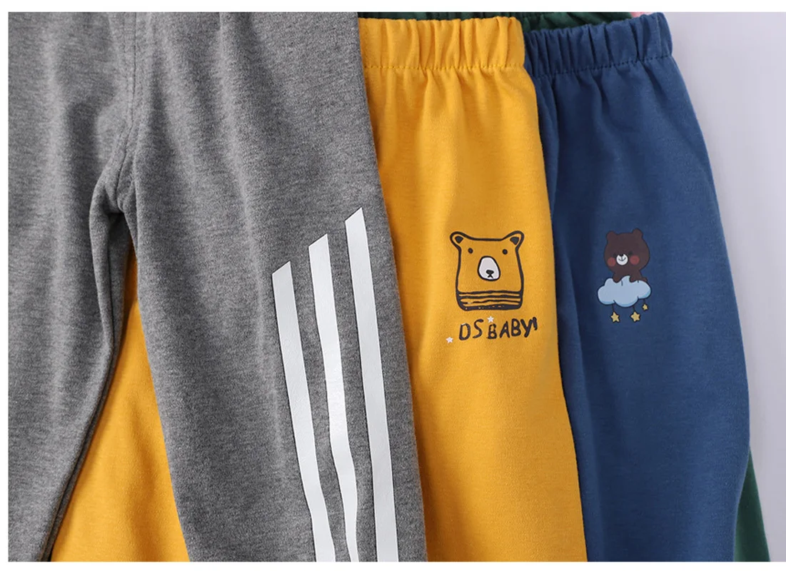 Autumn 1-5Year Baby Trousers Boy Cotton Pants Fashion Spring Girl Striped Pants Children Casual Kid Clothing