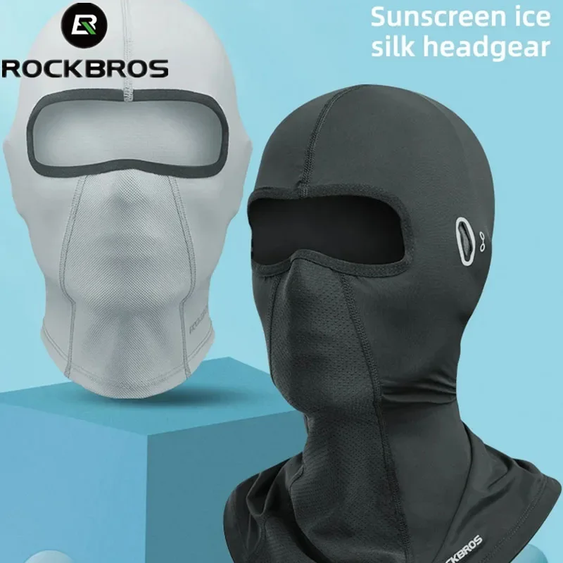 ROCKBROS Lokaler Versand Sommer Fahrrad Weiche Gesichtsmaske Schweißabsorbierende Eisseide Schnelltrocknende Maske für Outdoor-Sport Fahrrad Angeln Atmungsaktive Kopfbedeckung