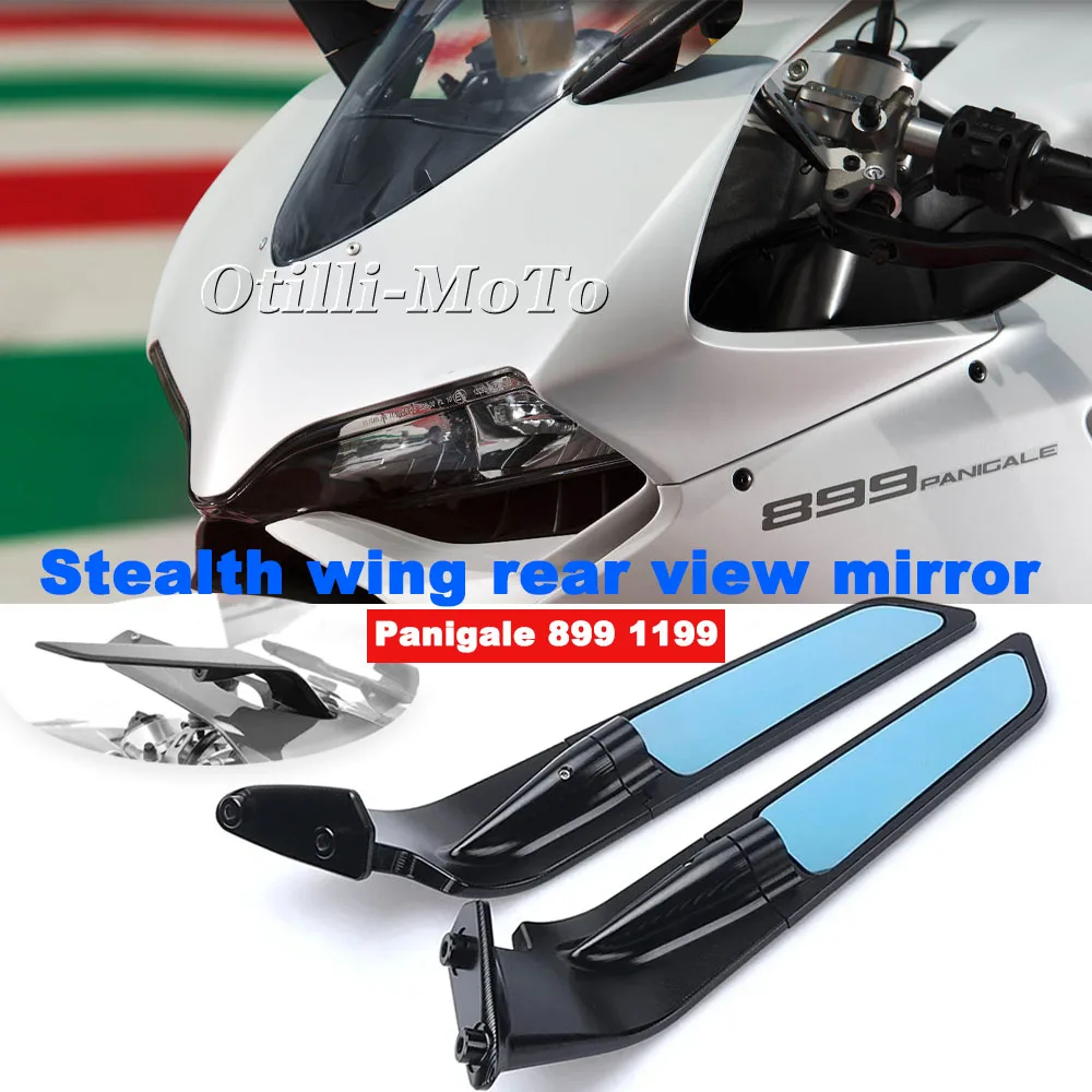 

For Ducati Panigale 1199 S Tricolore 899 ABS 2013-2015 Motorcycle Mirror Stealth wing mirror Adjustable Rotating Rearview Mirror