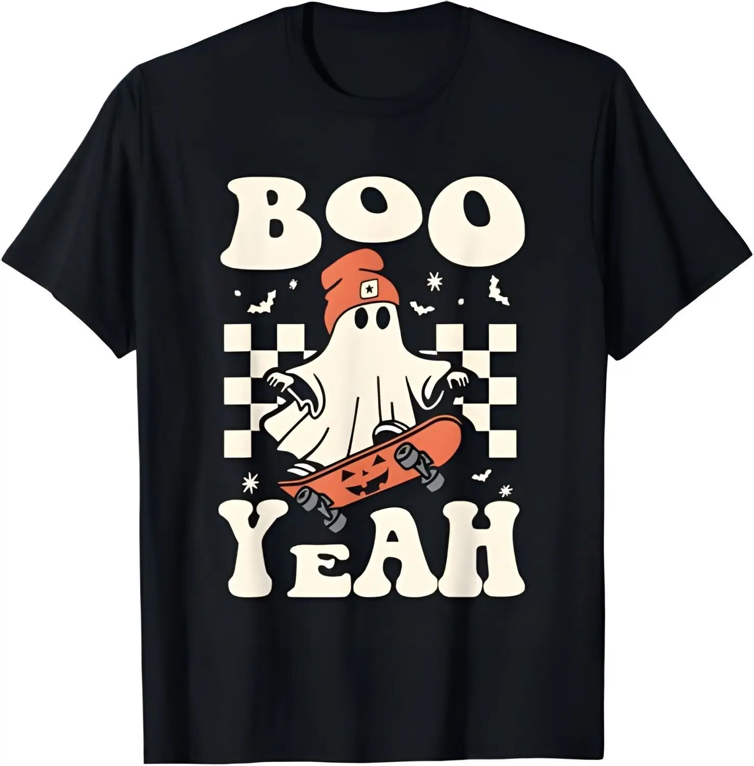 Boo Yeah Halloween Ghost Boys Retro Skateboard Toddler T-Shirt