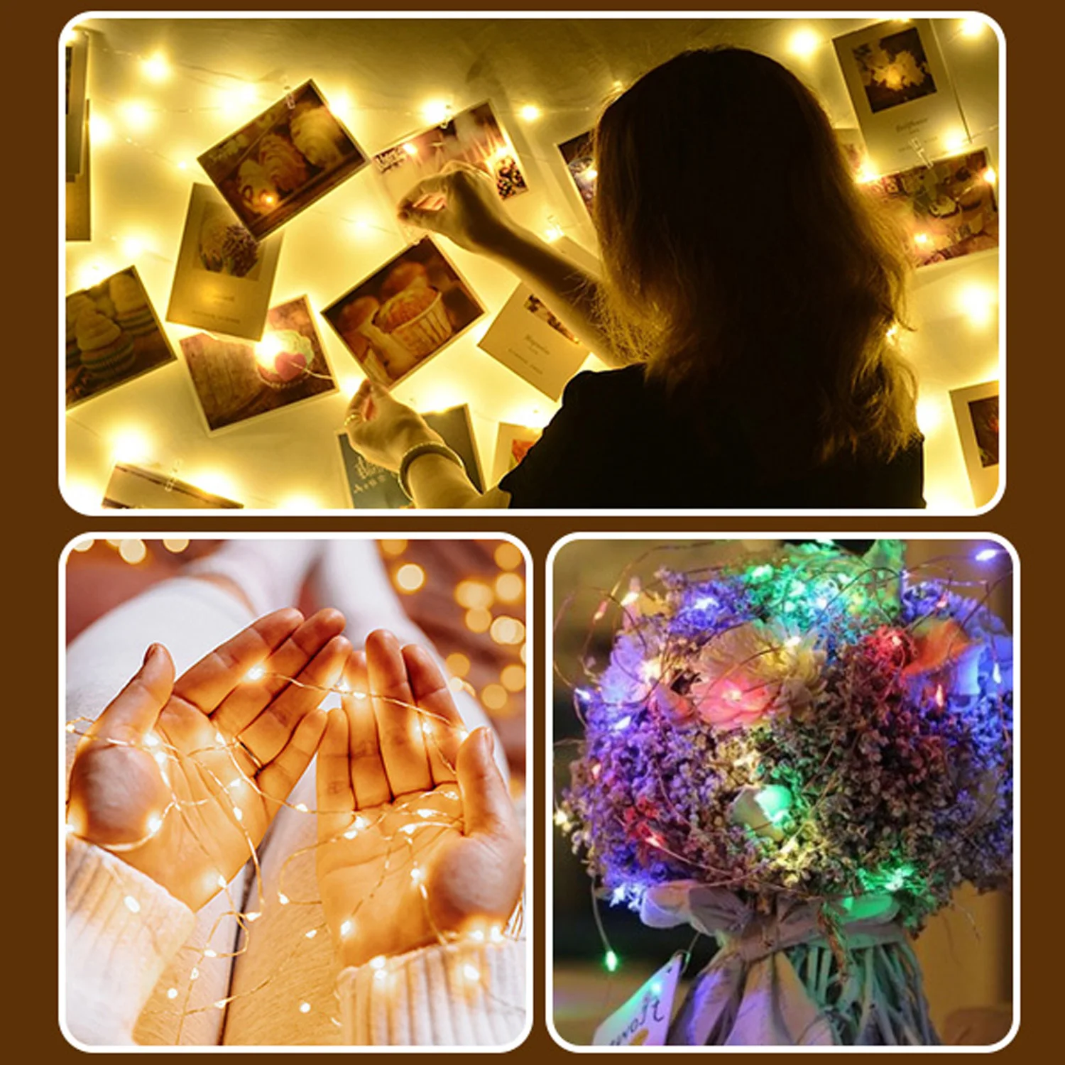 

1-5m Copper Wire Battery Box Garland LED Wedding Decorations Fairy Lights String Xmas Party Home Decoration Outdoor String Light