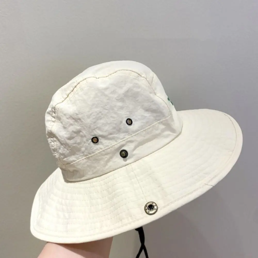 

Korean Style Candy Color Bucket Hat Letter Embroidery Quick-dry Summer Kid Sunhat Shading Hat Anti-UV Sun Hat