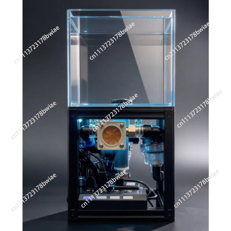 Small bottom filter fish tank, desktop mini ultra-white glass tank, office industrial wind lazy version fish tank