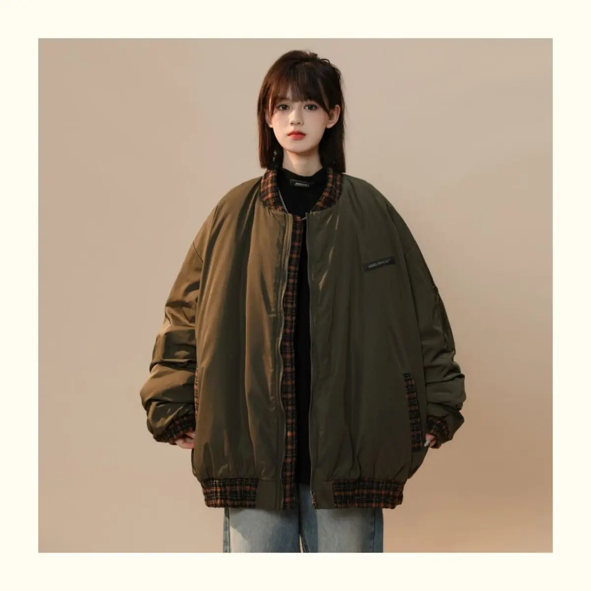 

Bomber Jackets Womens Jacket Girls Autumn Jacquard Embellished Waistband Artistic Subcultures Unique Clubwear Novelty Edgy Daily