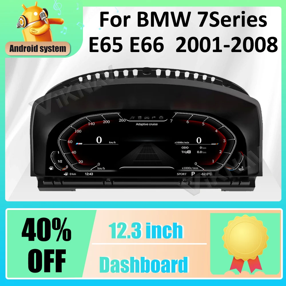 

12.3 Inch For BMW 7 Series E65 E66 200-2008 CCC system Latest Original Car Digital Cluster Instrument LCD Speedmeters Dashboard