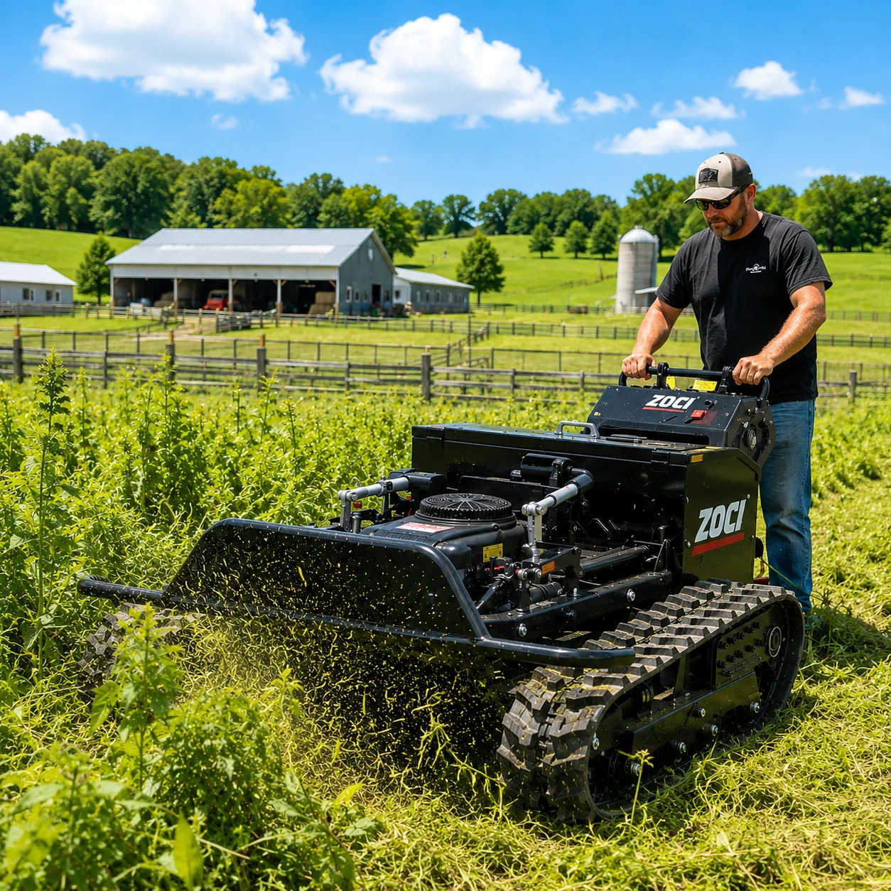 Customized Intelligent Remote Control Lawn Mower Tracked Grass Cutter for Orchard Garden Farm Slope Commercial Mowing