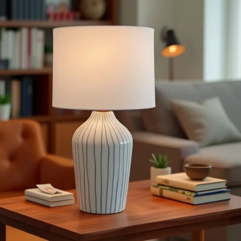 

ceramic desk lamp, new battery, power supply dome, living room study hotel, air conditioning model room, decorative atmosphere