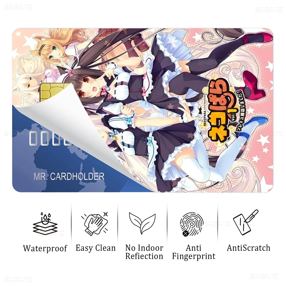 Anime Nekopara Anmie Sticker Film Skin Cover For Credit Card Debit Bank Card Front