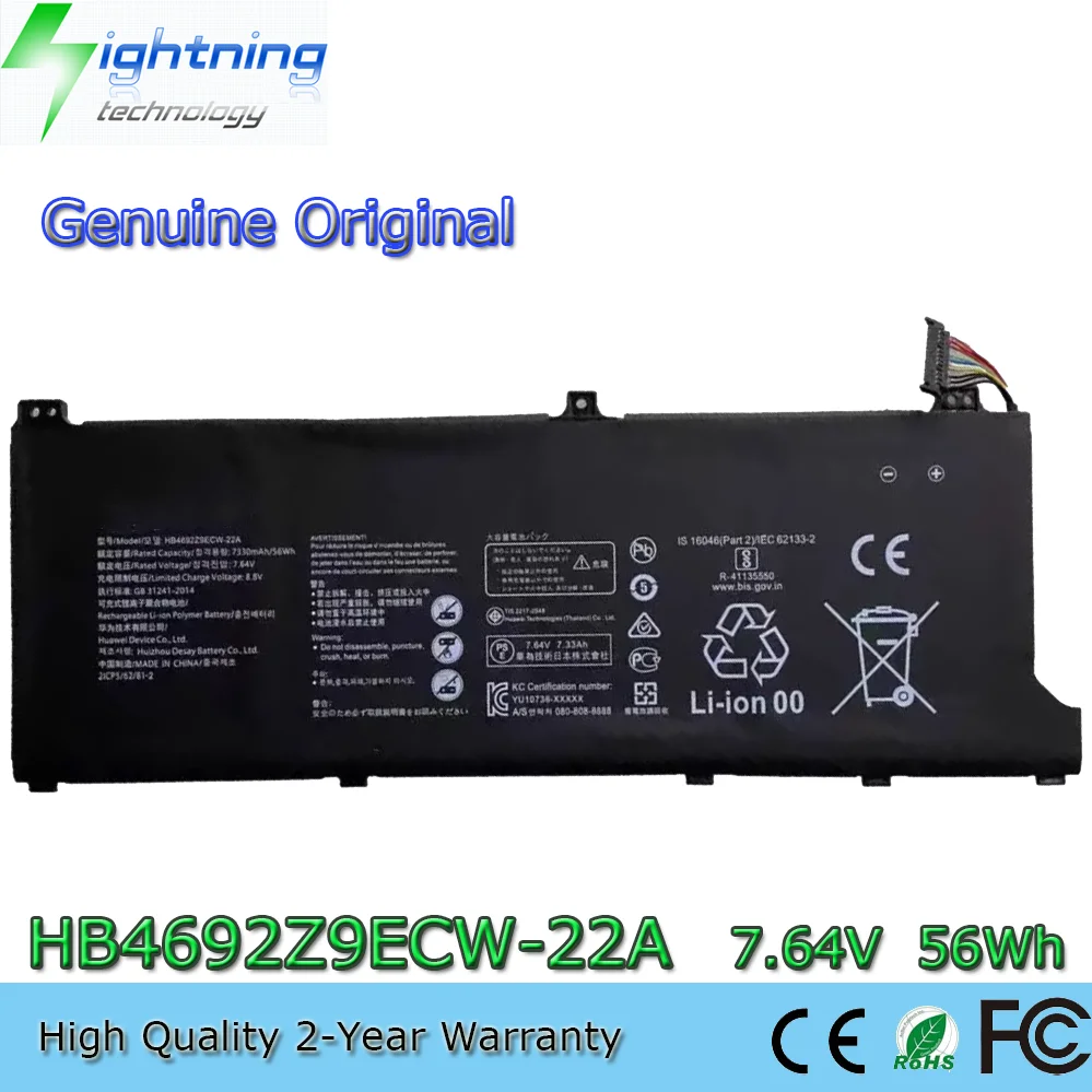 

Genuine HB4692Z9ECW-22A 7.64V 56Wh Laptop Battery for Huawei MateBook 14 2020 2021 KLVL-WFH9 KLVD-WFH9 MACHD-WFE9