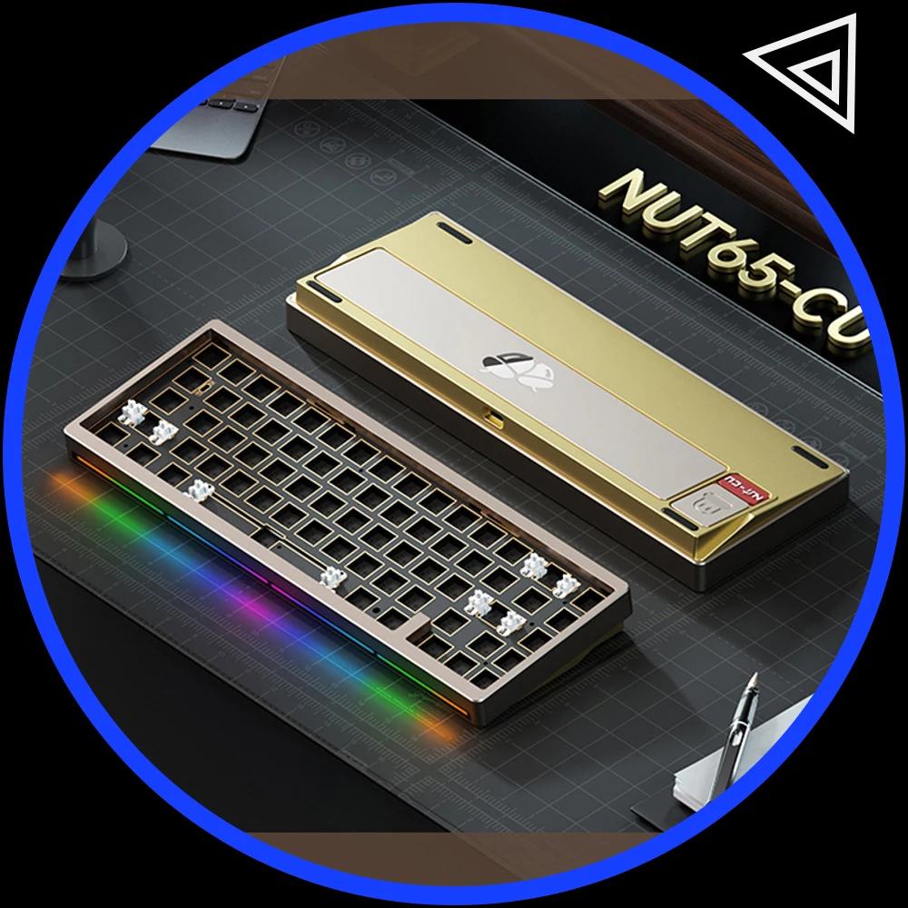 

Weikav Nut65-CU Mechanical Keyboard Tri Mode Wireless Keyboard Aluminum Gaming Keyboard Kit Brass Counterweight PC Accessories