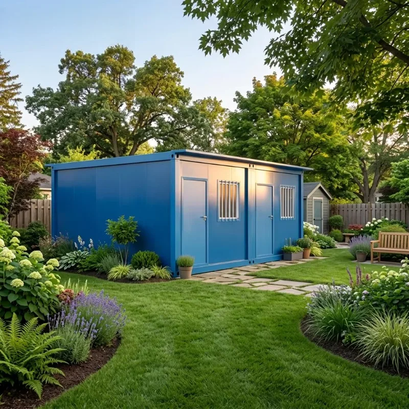 Folding Container House with Independent Bathroom for Garden Office and Private Backyard Guest House Modular Pods Customized