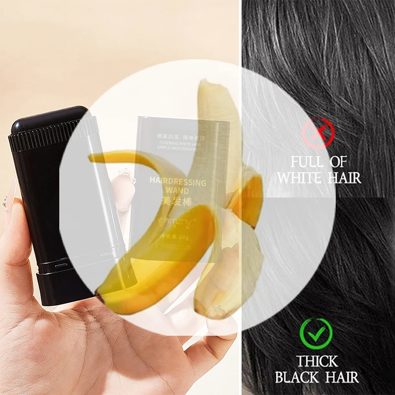 [عصا ألوان الشعر للرجال والنساء تغطي بسرعة لخافي عيوب الشعر باللون الرمادي والأبيض وتغطي فوري عصا صبغ الشعر #1