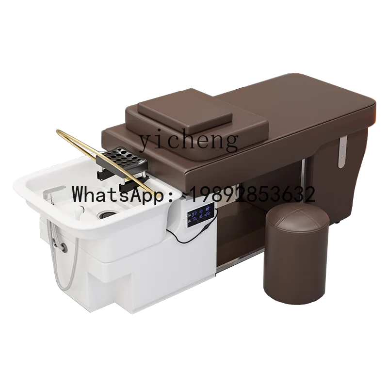 AA Water Circulation Fumigation Massage Couch Hair Salon Beauty Salon Steel Frame Ceramic Basin Head Therapy Shampoo Chair