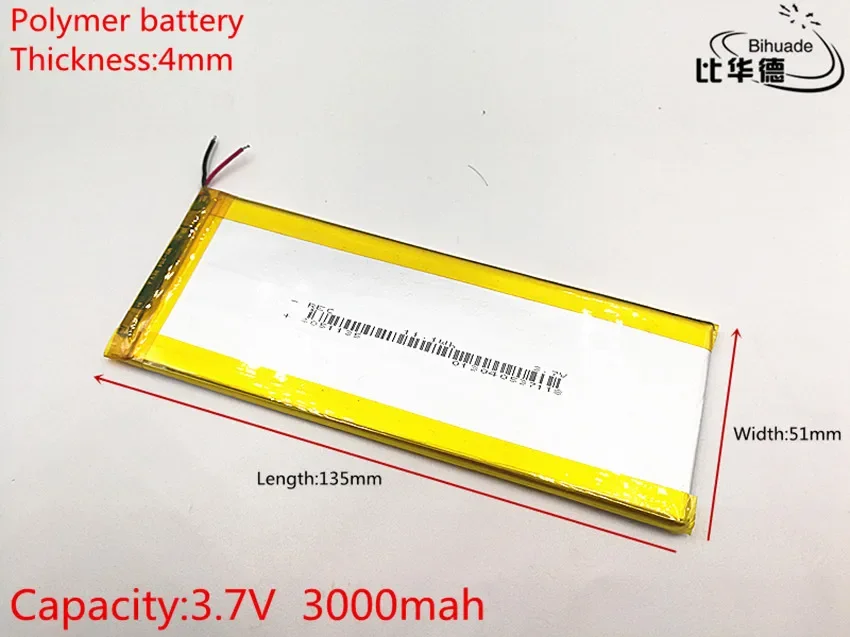 10pcs/lot 3.7V,3000mAH 4051135 (polymer lithium ion battery) Li-ion battery for tablet pc 7 inch 8 inch 9inch