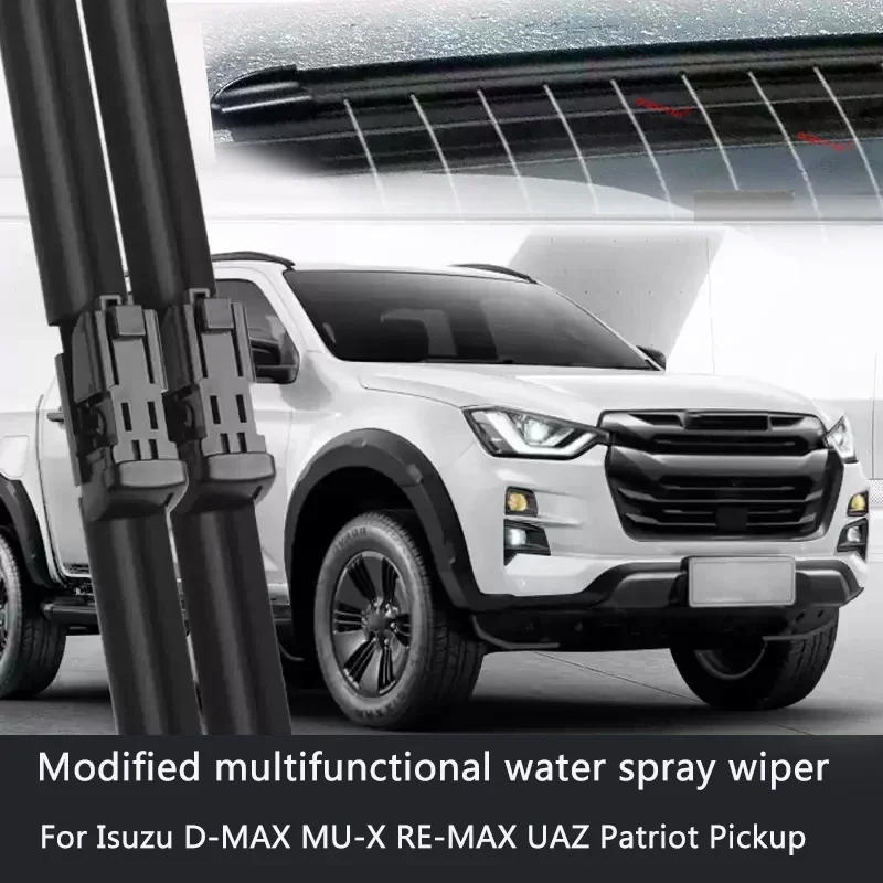 For Isuzu D-MAX MU-X RE-MAX UAZ Patriot Pickup 2pcs Car Modify Windshield Water Spray Wiper Auto Wet Arm Wiper Clean Accessory