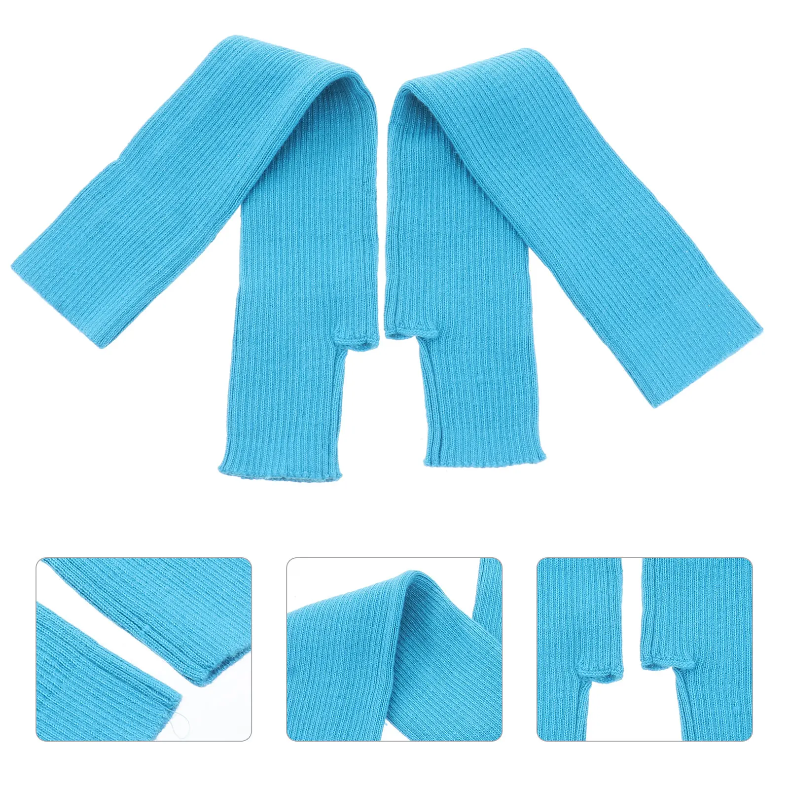

Winter Arm Warmers Long Fingerless Gloves Thumb Hole Wool Knitted Protector For Jogging Bicycling Climbing Hiking Skiing Soft