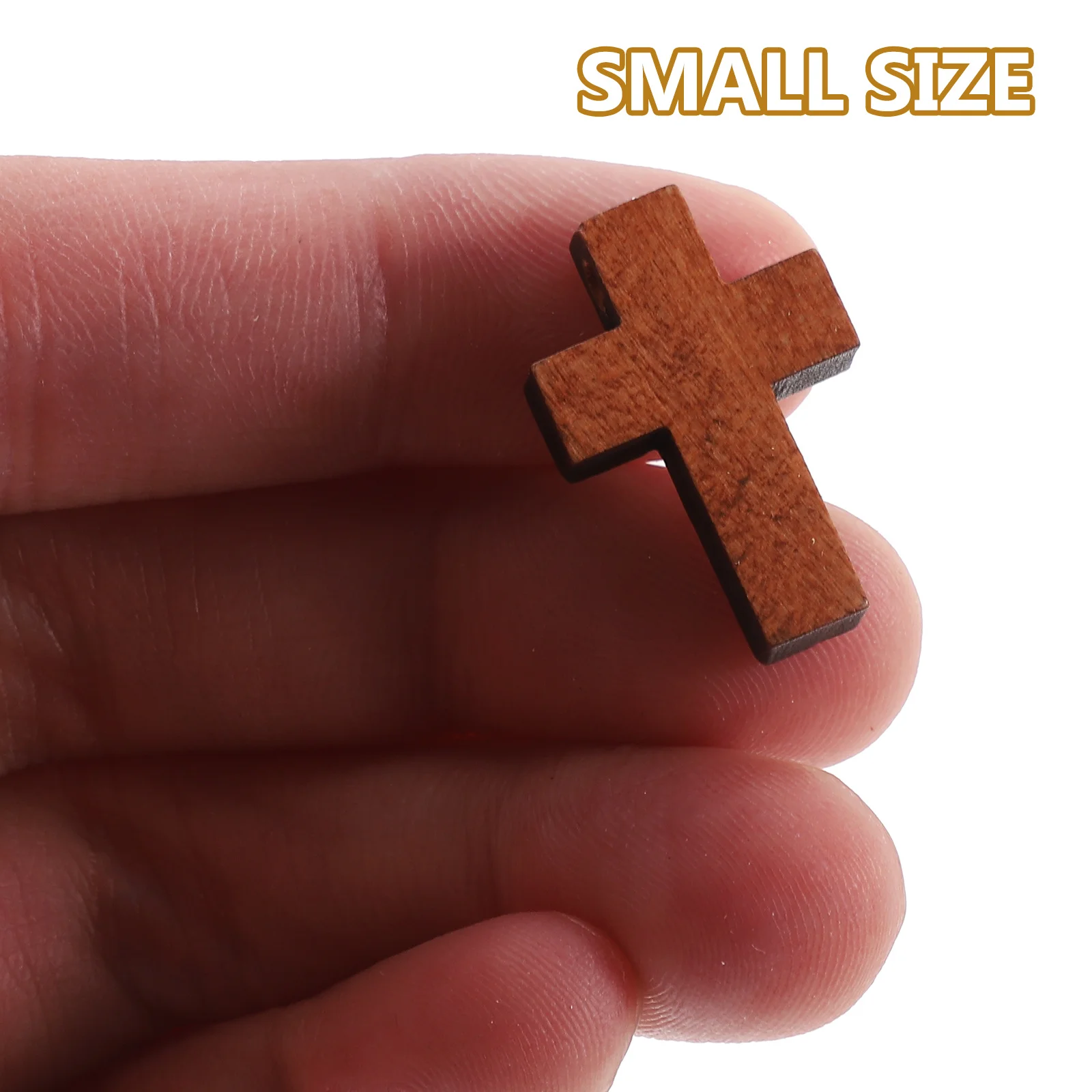 

200Pcs Wood Cross Pendant Mini Cross Charm for DIY Jewelry Making Craft Keychain Decor Bag Accessory Retro Gift