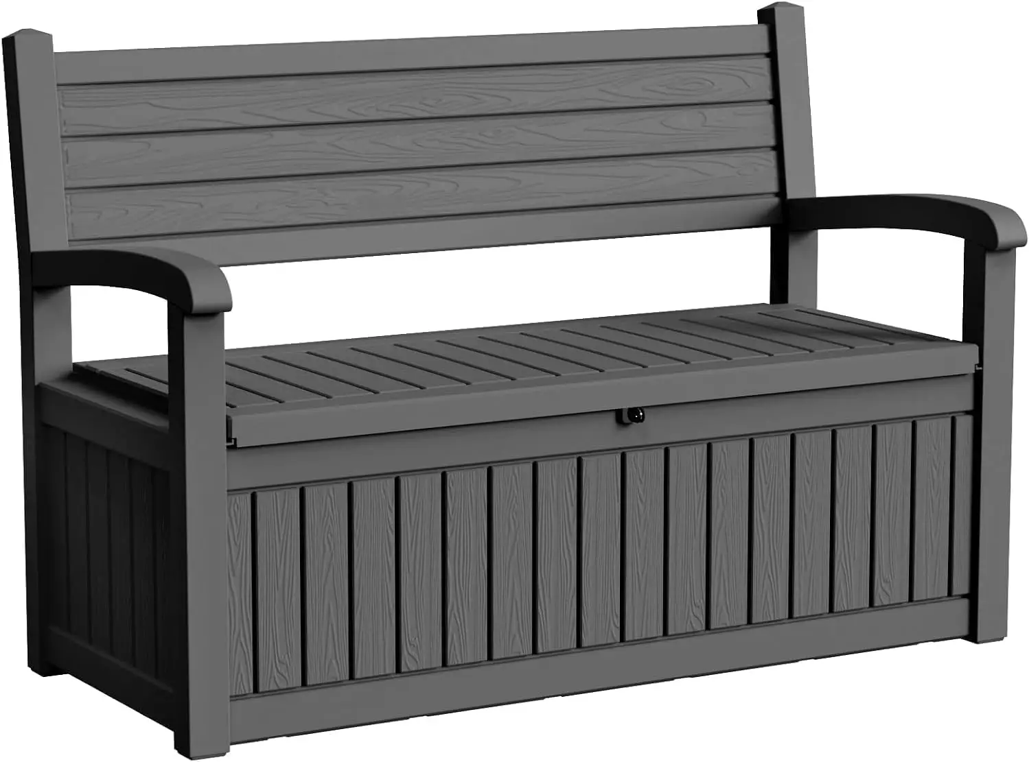 80 Gallon Outdoor Storage Bench Deck Box Waterproof Resin Storage Container Entryway Bench with Seat for Patio Backyard Garden Lawn Classic Black