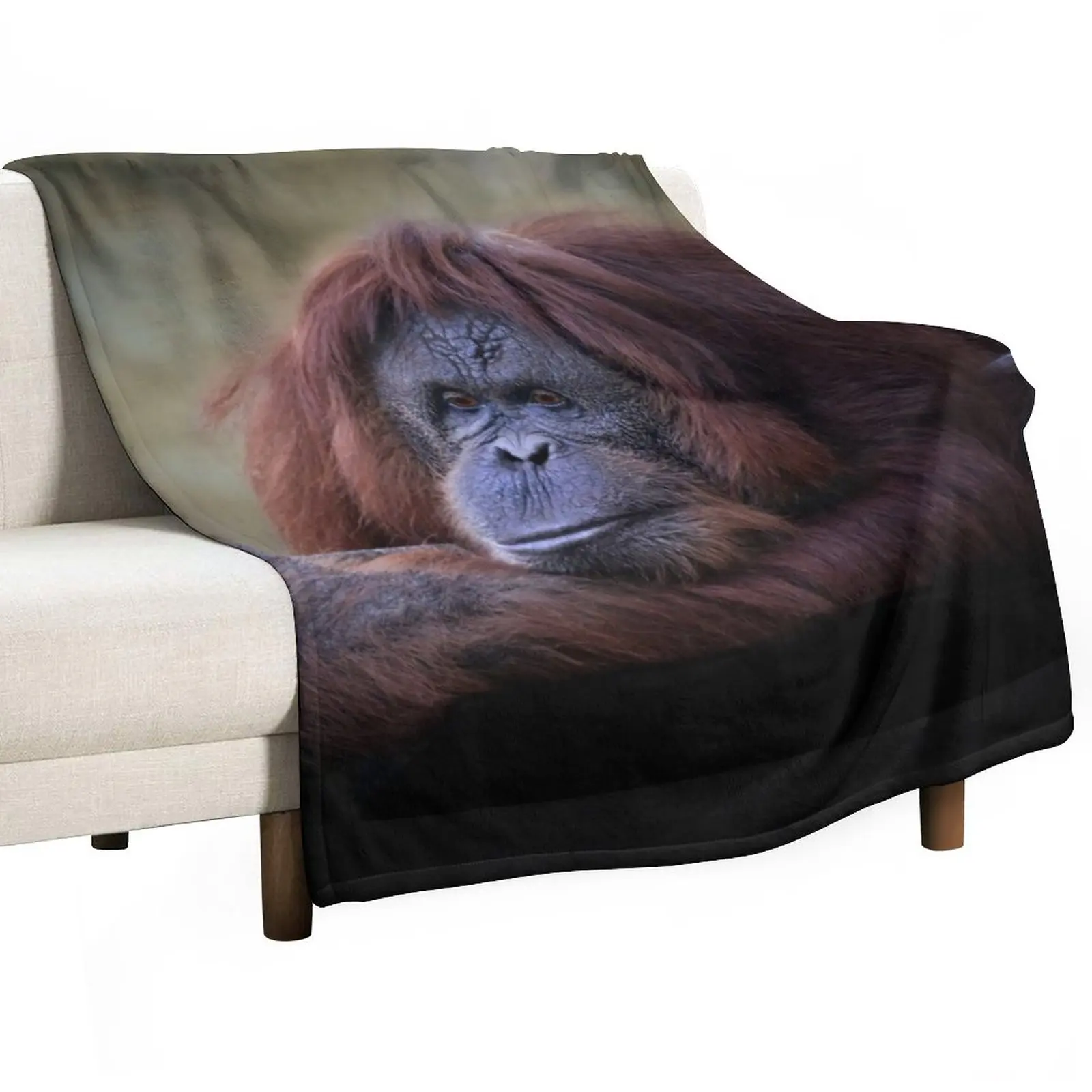 

Orangutan Throw Blanket Fashion Sofa Blankets Camping Blanket Weighted Blanket