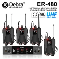 ER-480 Sistema de monitorización intrauditiva inalámbrico profesional UHF, frecuencia UHF 500-700MHz, rango 50m, para escenario, conciertos pequeños