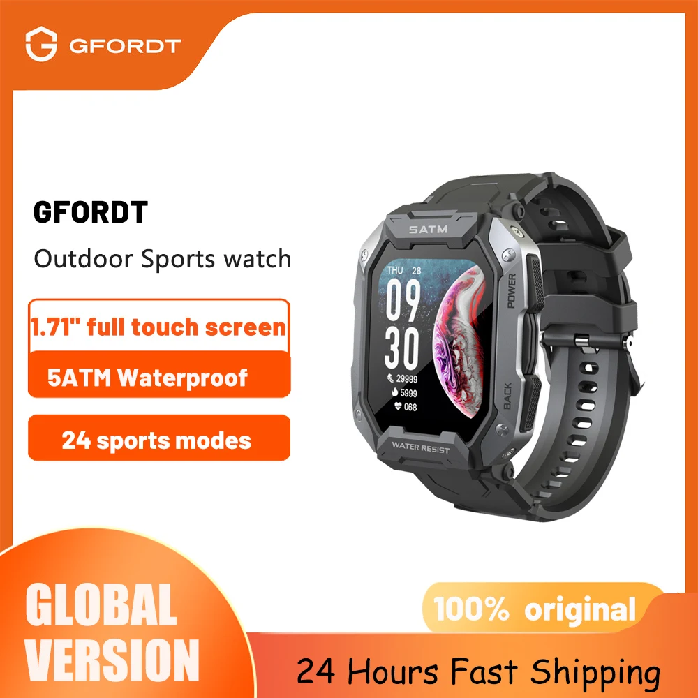 

GFORDT New Smartwatch 2022 Outdoor Sports 5ATM IP68 Waterproof Blood Pressure Fitness Tracker Health Monitor Smartwatch For Men