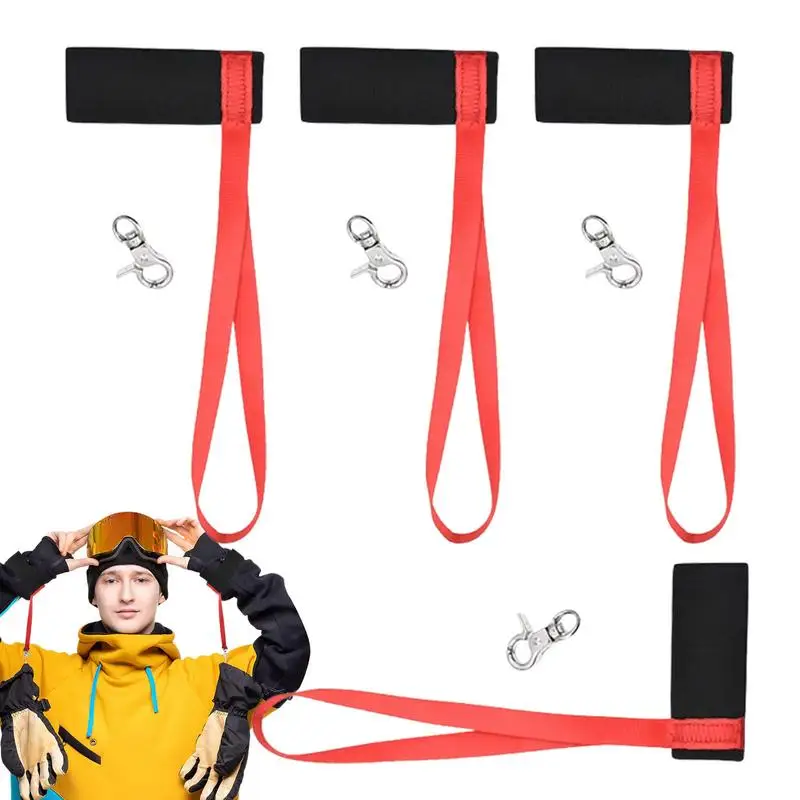 4 adet kayak spor eldiven askıları elastik bileklik eldiven askısı anti-kayıp kordon eldiven askısı kayak Snowboard aksesuarları
