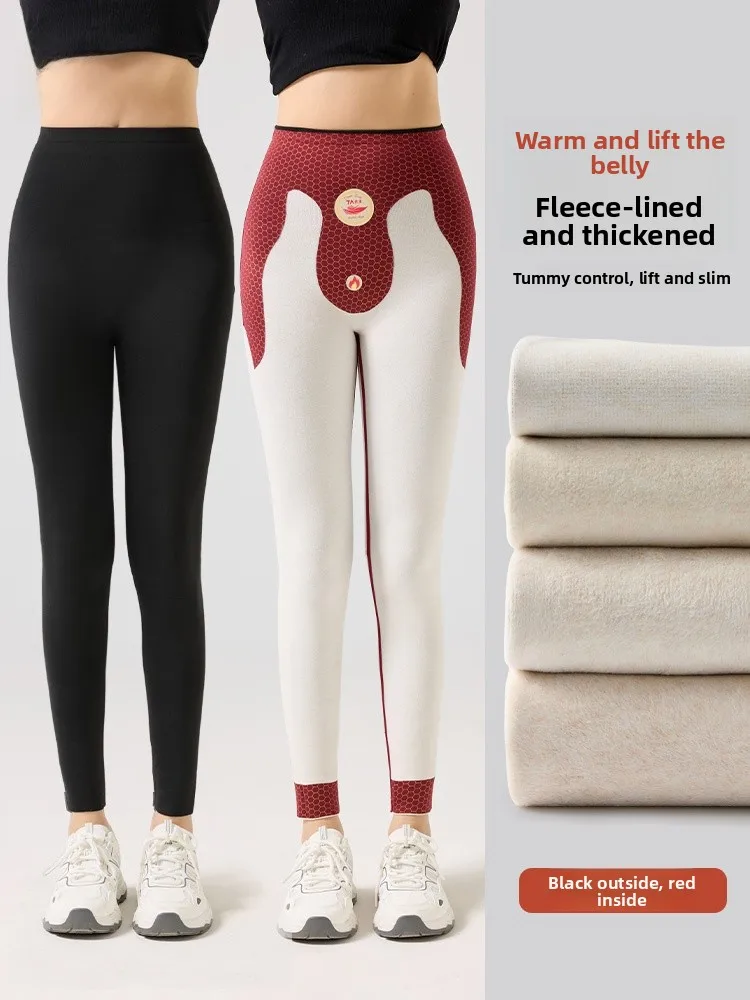 

Женские утепленные леггинсы с высокой талией для йоги, с эффектом подтяжки ягодиц, не скатывающиеся, теплые зимние, с контролем живота